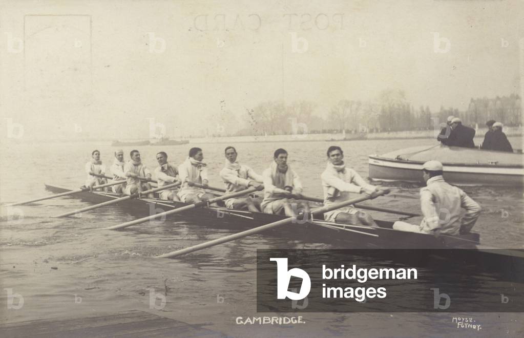 Cambridge rowers (b/w photo)