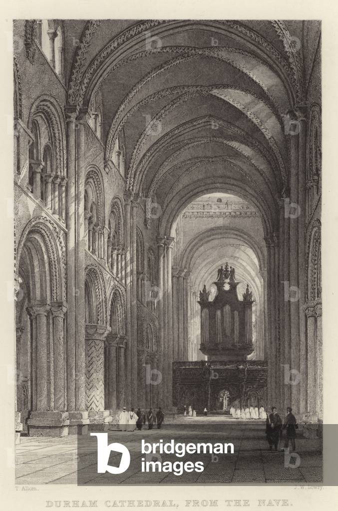 Durham Cathedral, from the Nave (engraving)