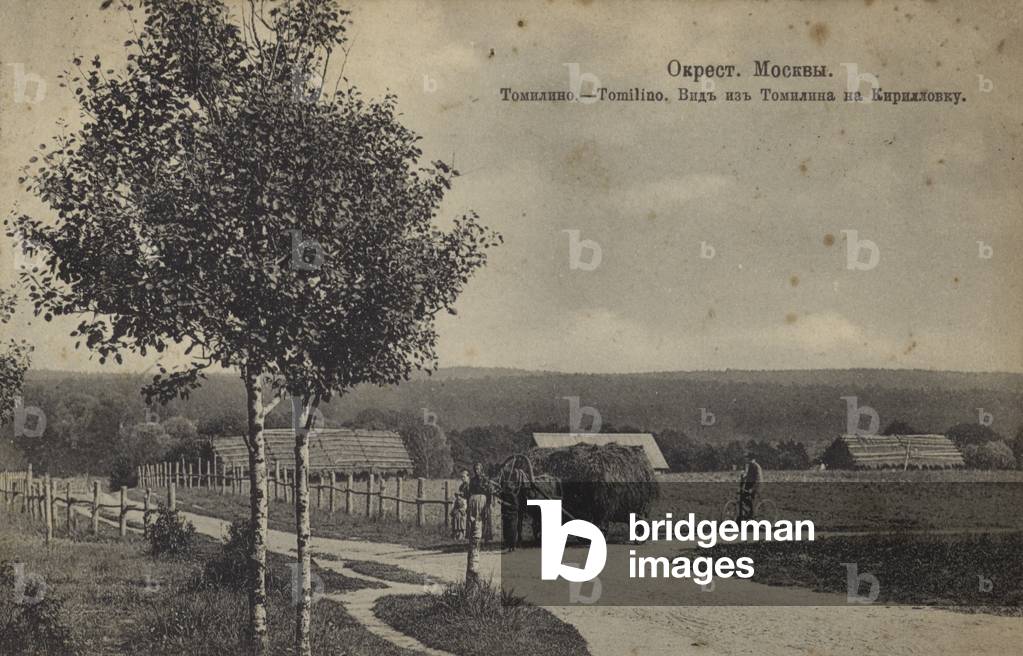 Village of Tomolino, near Moscow, Russia, early 20th Century (b/w photo)