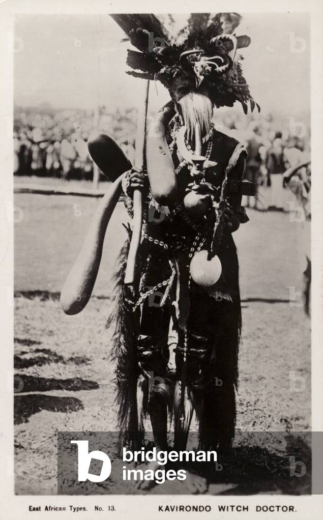 Kavirondo Witch Doctor (b/w photo)