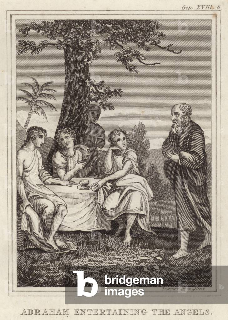 Abraham entertaining the Angels (engraving)