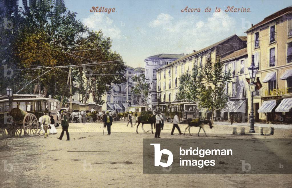 Acera de la Marina, Malaga, Spain (coloured photo)