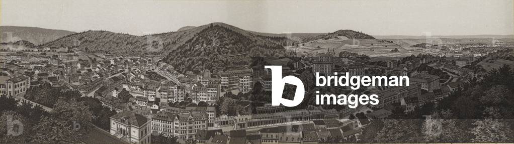 Panorama von Karlsbad (litho)