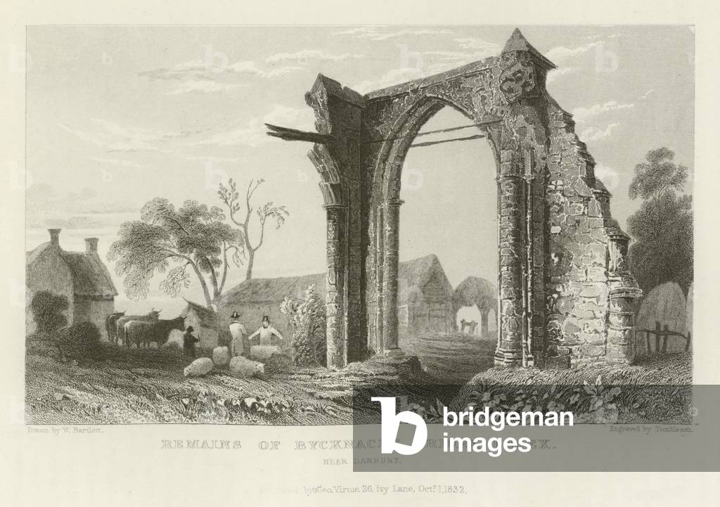 Remains of Bycknacre Priory, Essex, near Danbury (engraving)