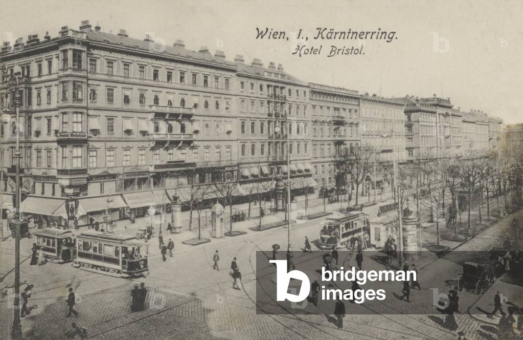 Hotel Bristol, Karntnerring, Vienna, Austria (b/w photo)