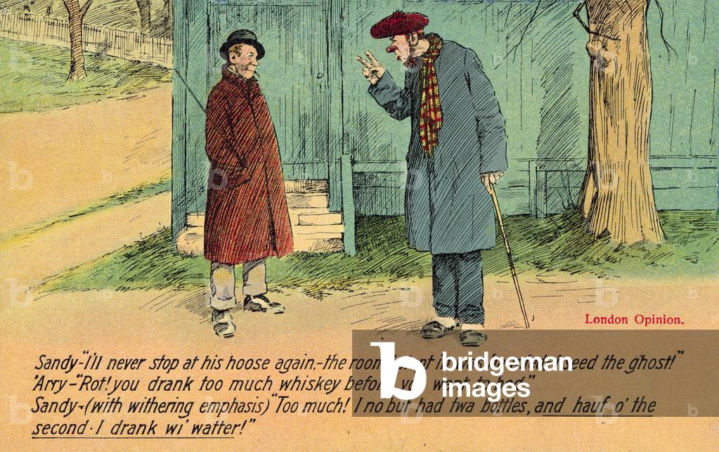 Whisky drinker (colour litho)