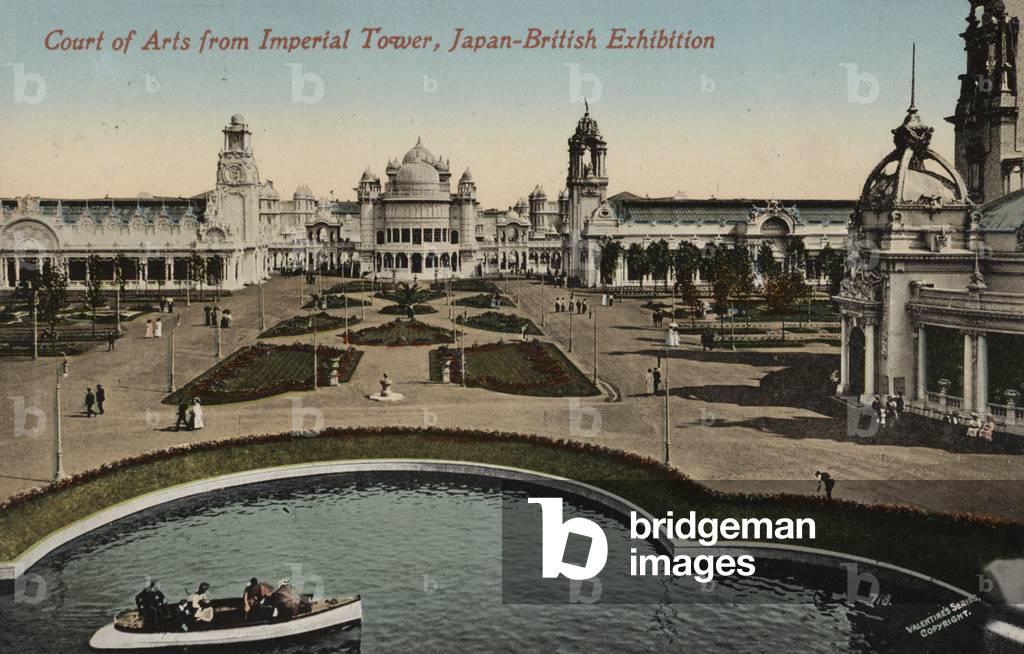 Court of Arts from the Imperial Tower, Japan-British Exhibition, London, 1910 (colour photo)