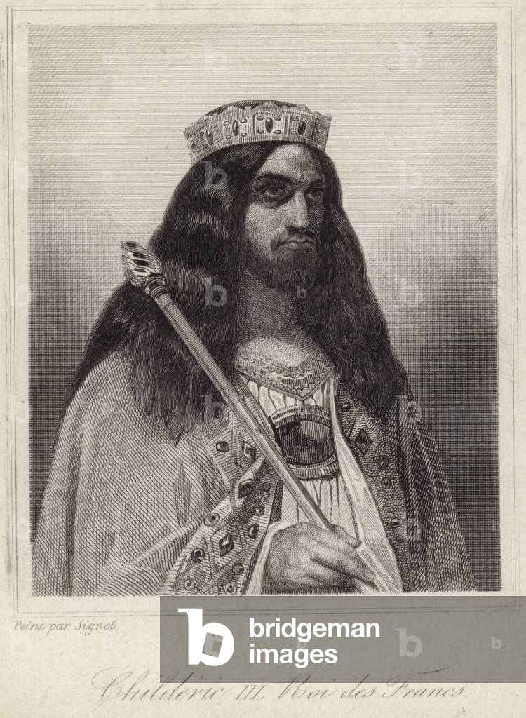 King Childeric III of the Franks (engraving)