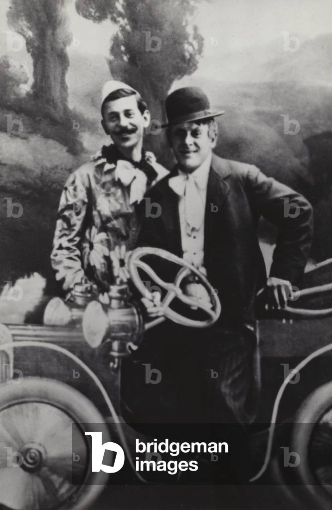 Yuri and Vladimir Kostandi, Russian musical circus clowns, 1920s (b/w photo)