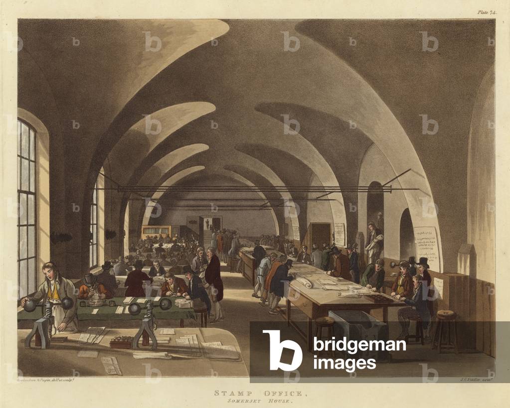 Stamp Office (coloured engraving)