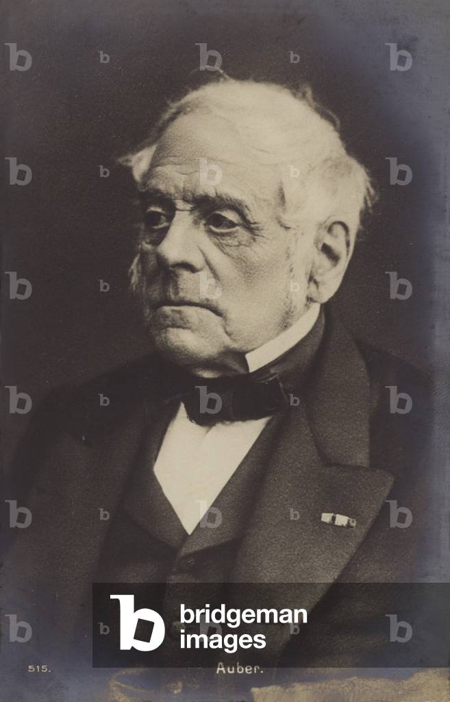 Daniel Auber, French composer (1782-1871) (b/w photo)