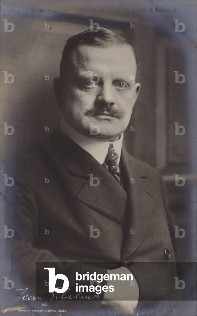 Portrait of Jean Sibelius (b/w photo)