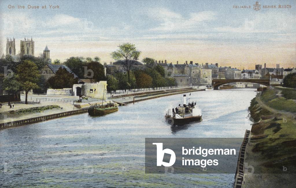 On the River Ouse at York (coloured photo)