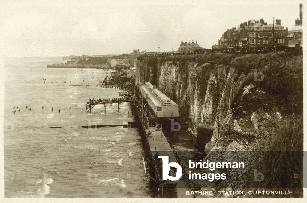 Bathing Station, Cliftonville (b/w photo)