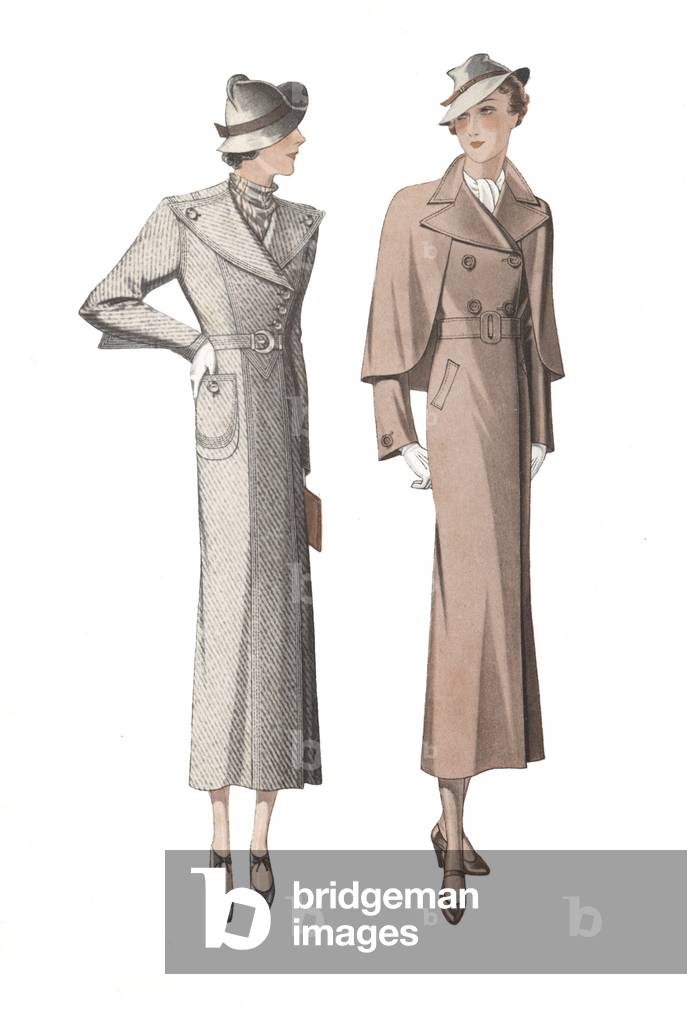 Female fashions, 1935 (colour lithograph)