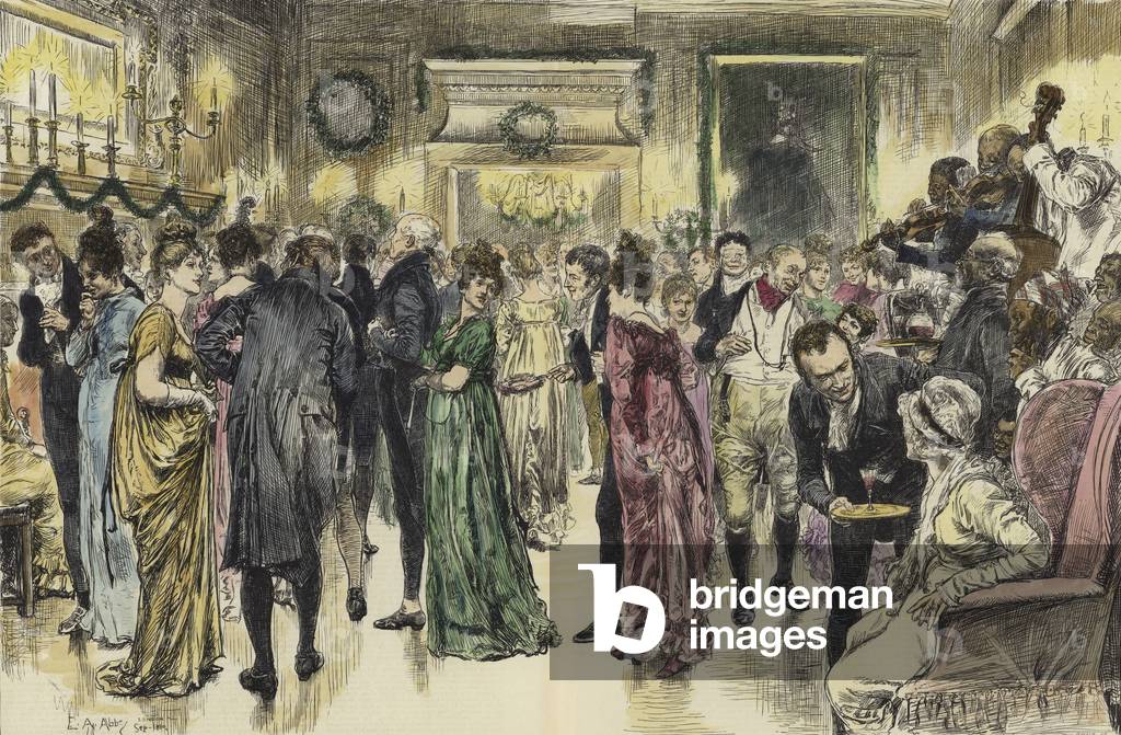 Christmas in old Virginia (coloured engraving)