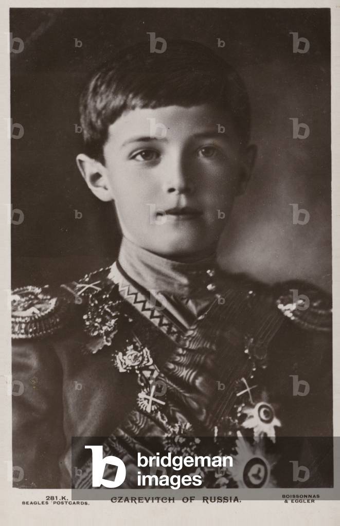 Alexei Nikolaevich Romanov, Tsarevich of Russia, 1910s. (b/w photo)