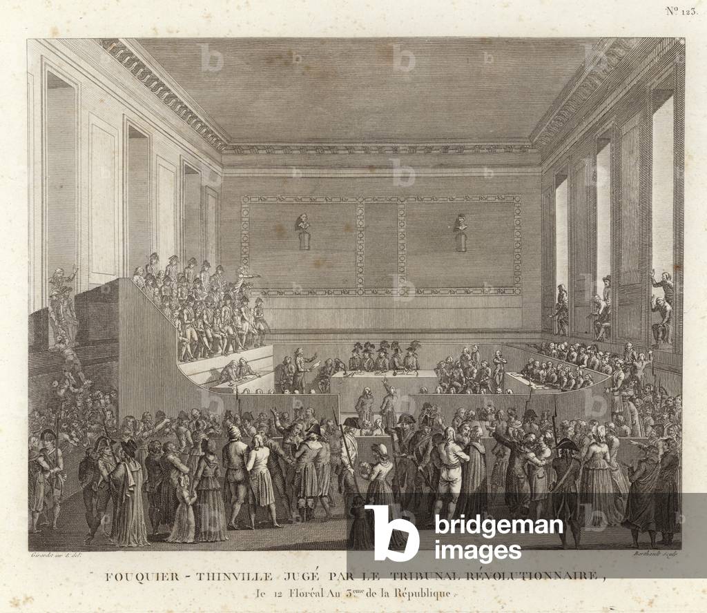 Antoine Quentin Fouquier-Tinville judged by the revolutionary court (engraving)
