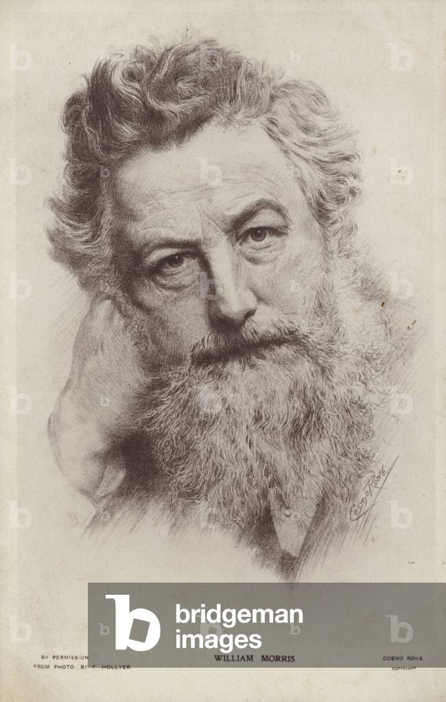 William Morris (1834-1896), English textile designer, artist and writer (litho)