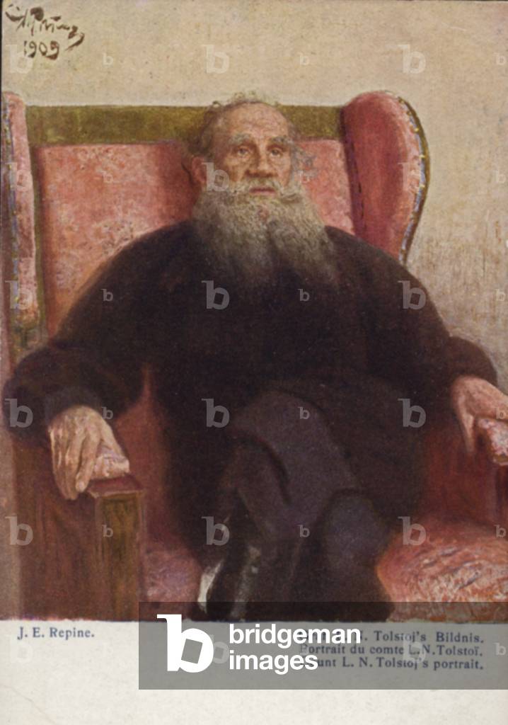 Count L N Tolstoy (coloured lithograph)
