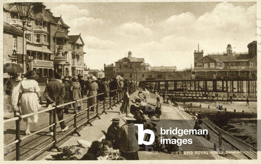 Pier and Royal Hotel, Bognor (b/w photo)