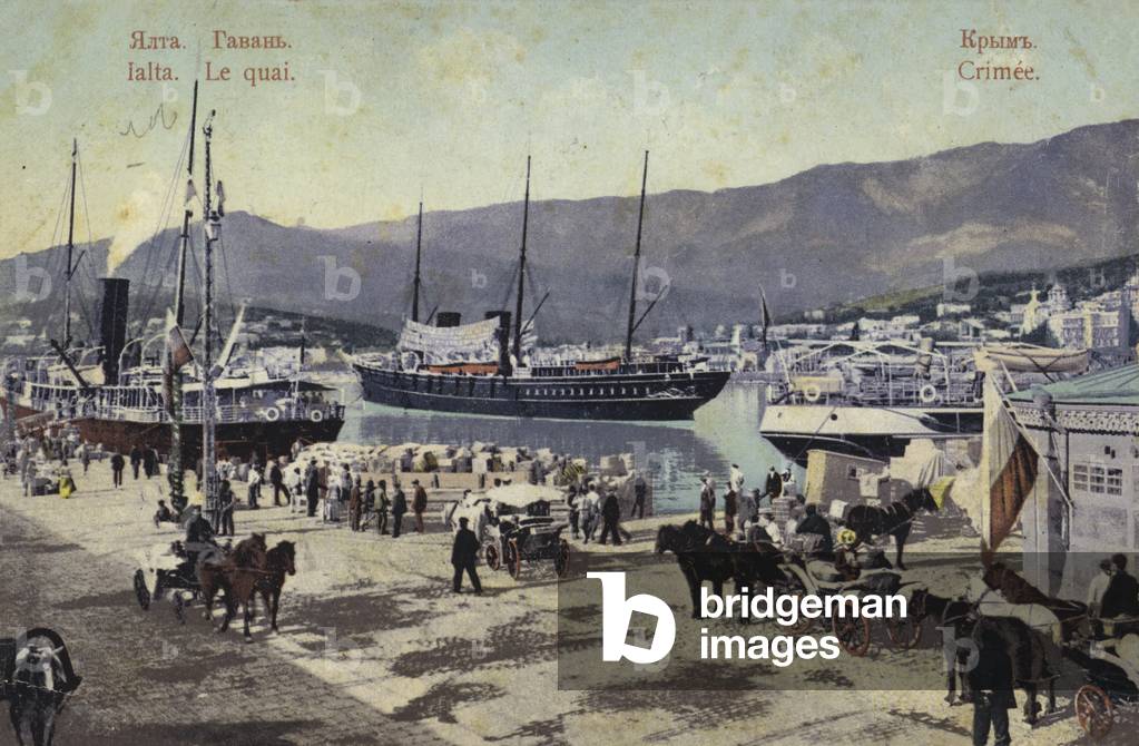 The Quay, Yalta, Crimea, Russia, early 20th Century (colour photo)
