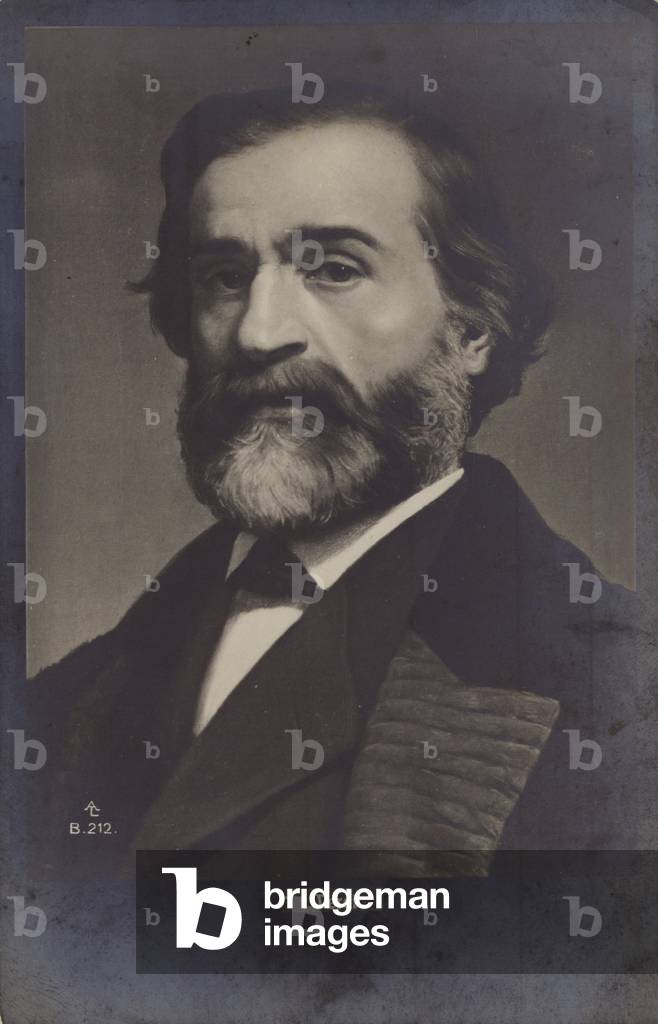 Portrait of Giuseppe Verdi (b/w photo)