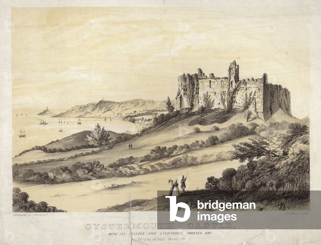 Oystermouth Castle (litho)