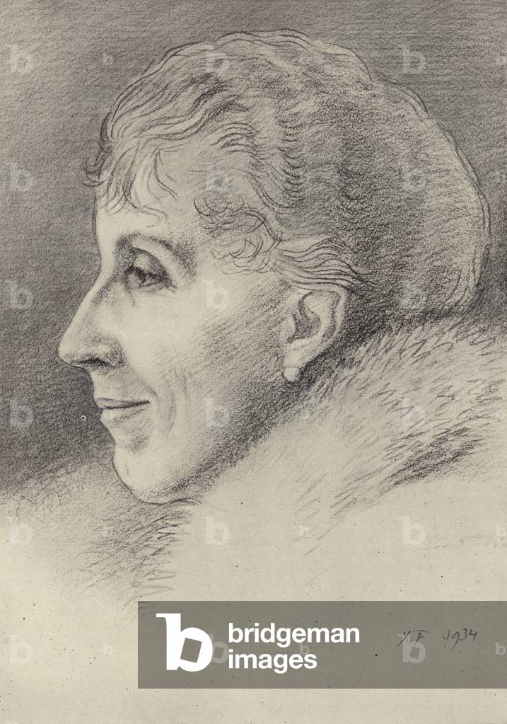 Karen Blixen, Danish author (litho)