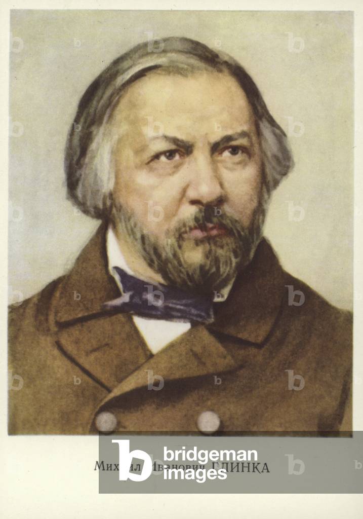 Mikhail Glinka, Russian composer (colour litho)