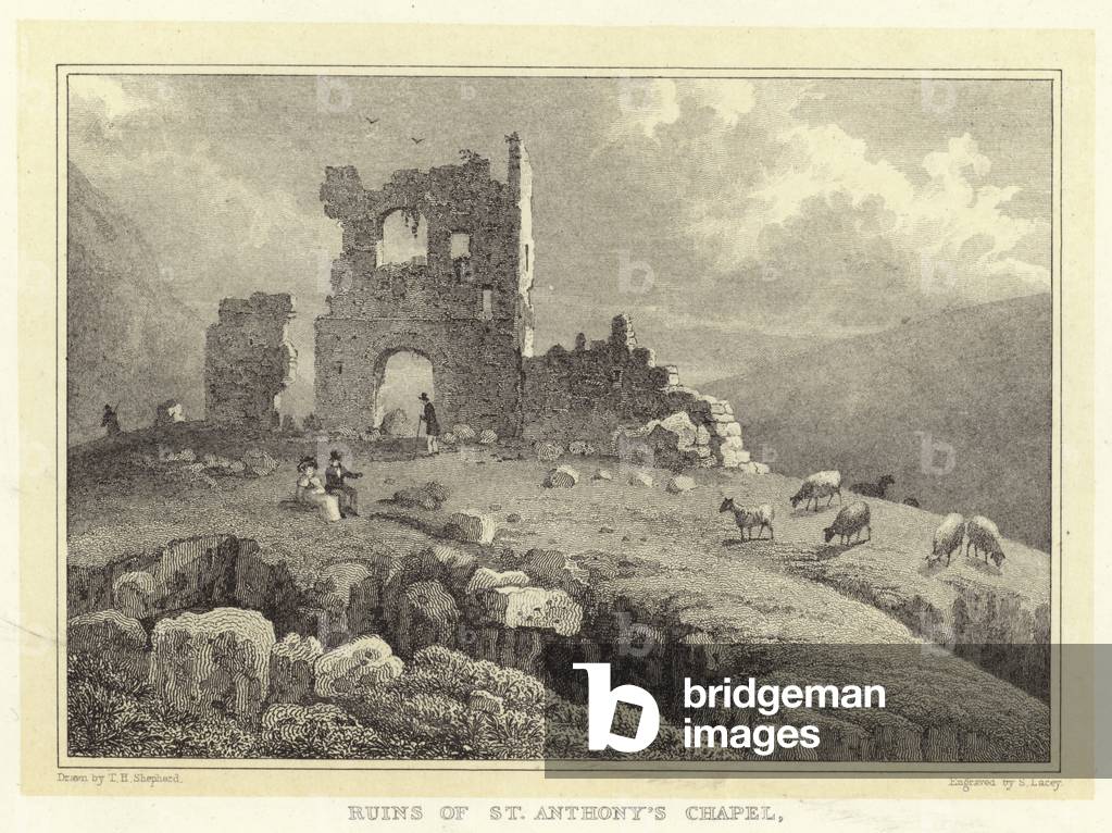 Ruins of St Anthony's Chapel (engraving)
