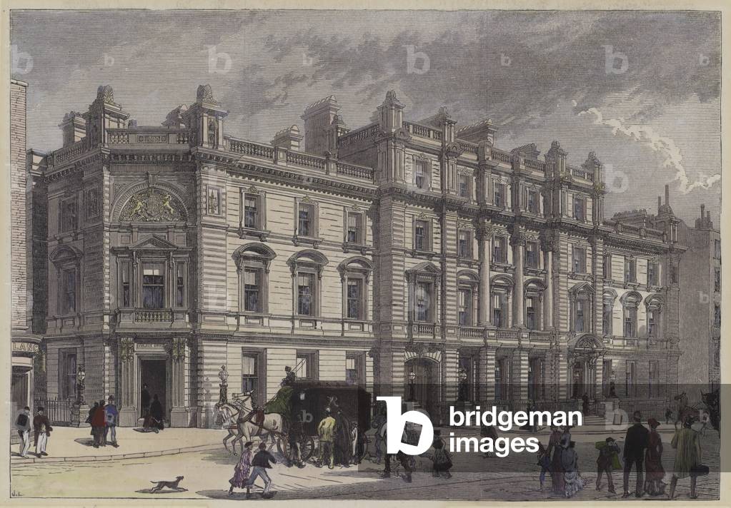 New courthouse and police station, Bow Street, London, c1880 (coloured engraving)