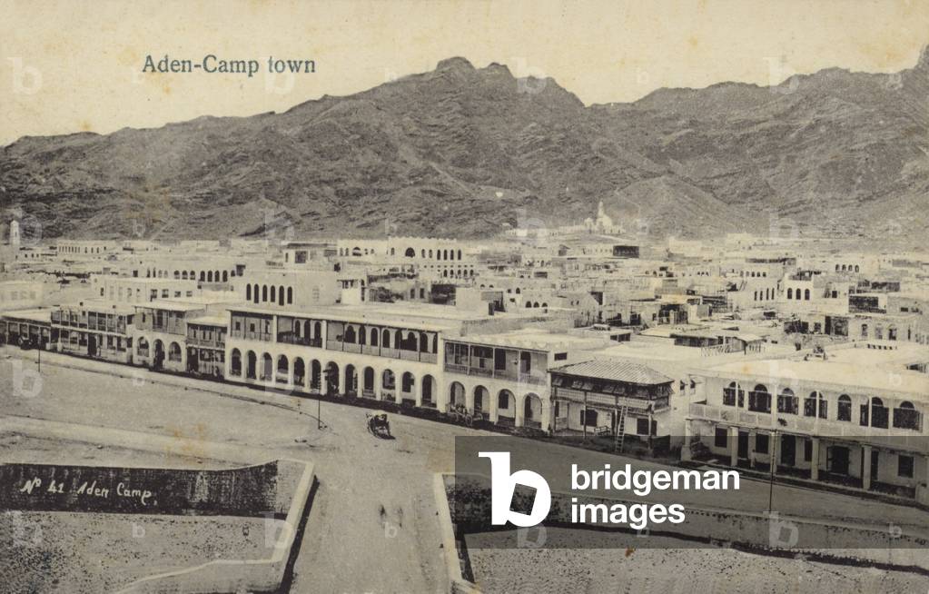 Camp town, Aden (b/w photo)