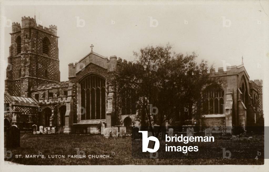 St. Mary's, Luton Parish Church (b/w photo)