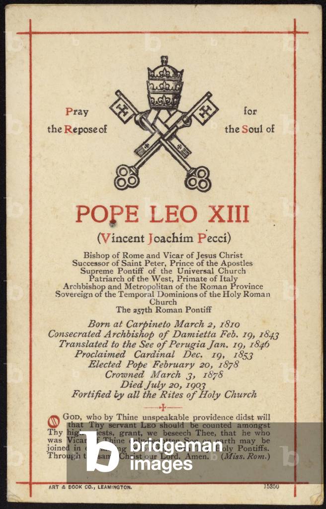 Memorial to Pope Leo XIII (engraving)