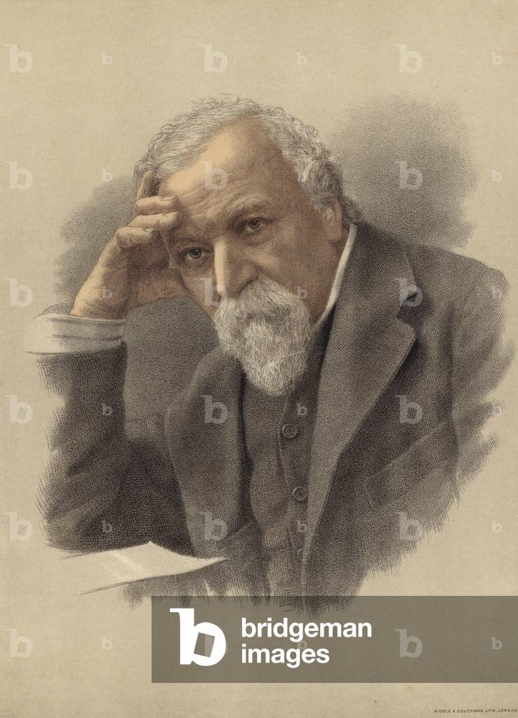 Robert Browning (colour litho)