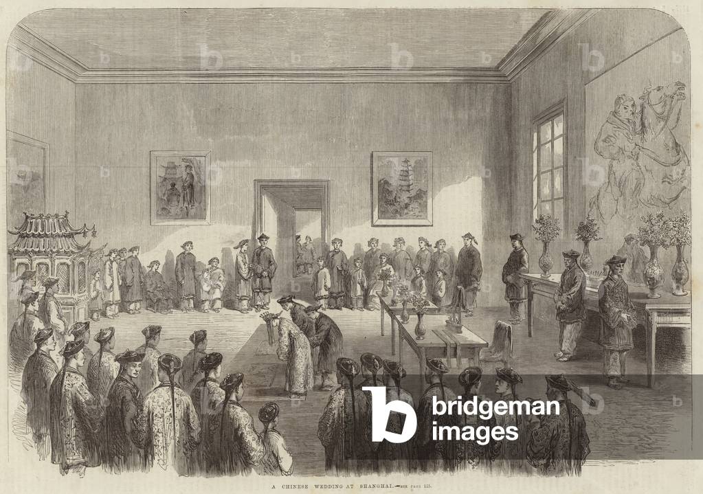 A Chinese wedding at Shanghai (engraving)
