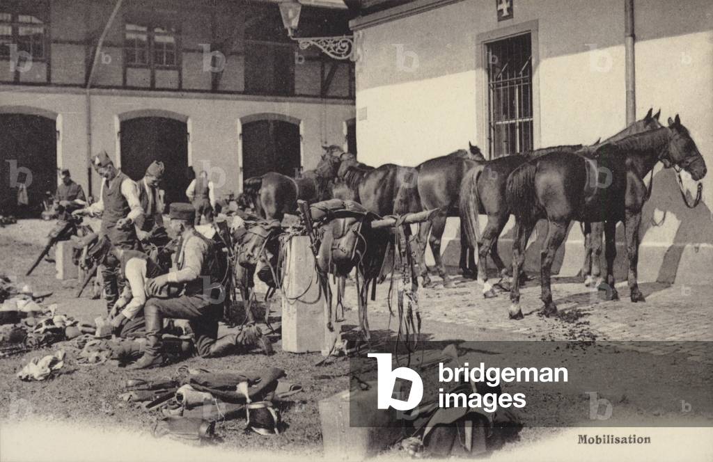 Mobilisation, World War I (b/w photo)