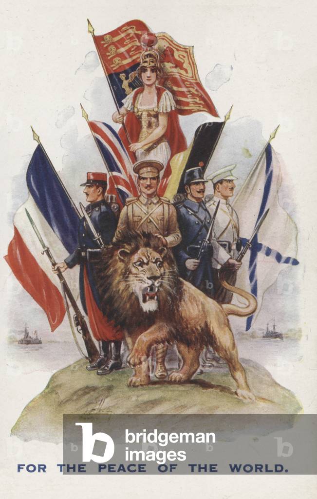 For the peace of the World: Britain and her allies in the First World War (colour litho)
