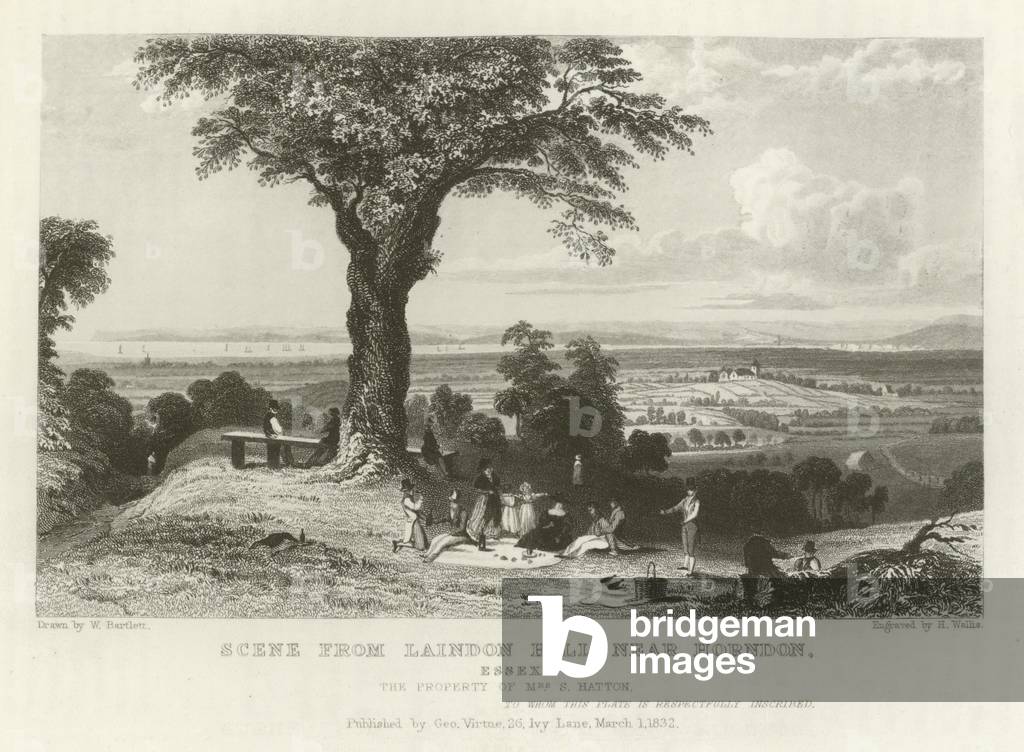 Scene from Laindon Hill, near Horndon, Essex (engraving)