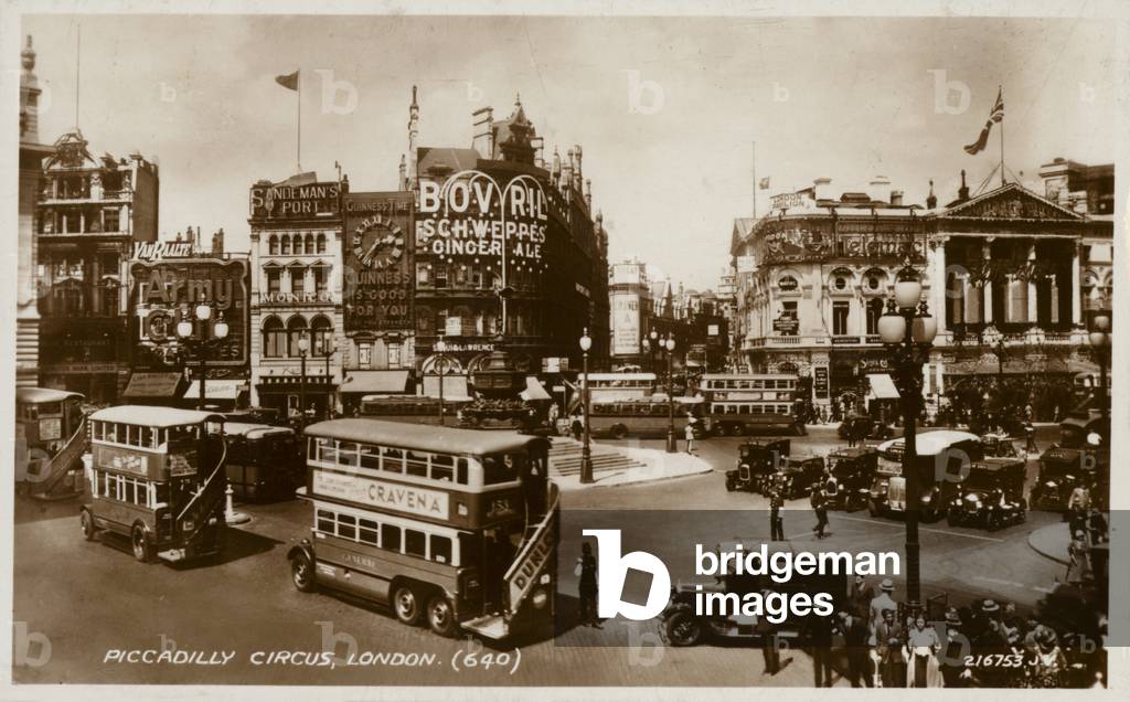 Piccadilly Circus, London (b/w photo)