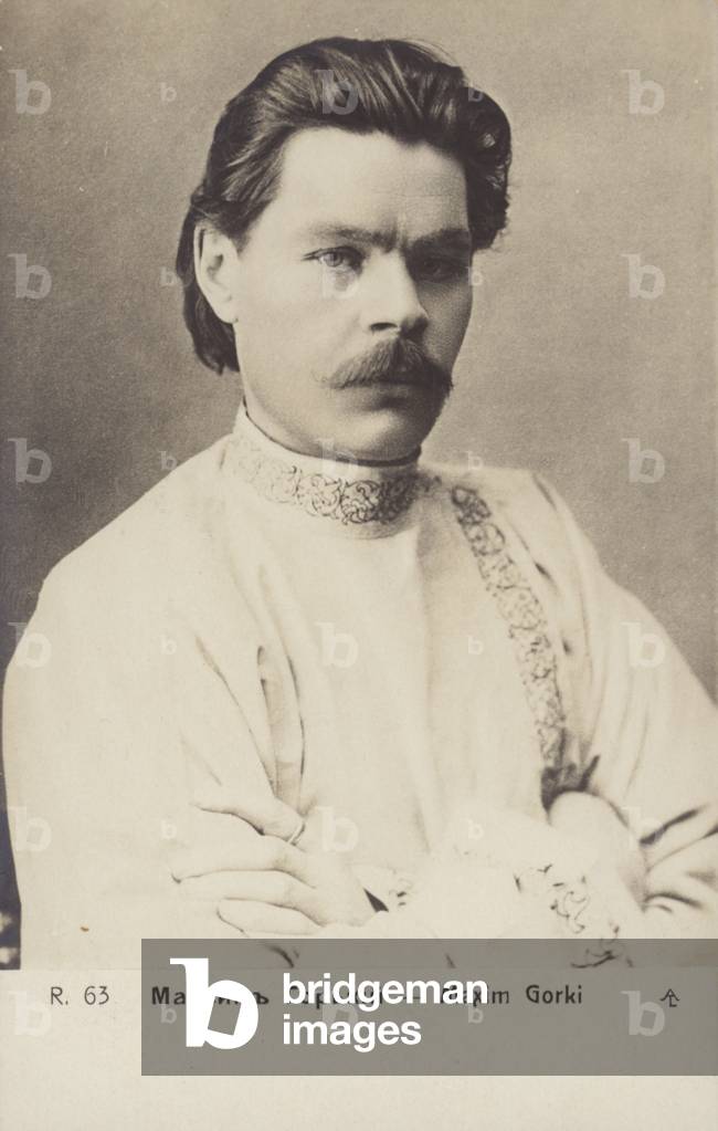 Maxim Gorky (1868-1936), Russian writer and political activist (b/w photo)