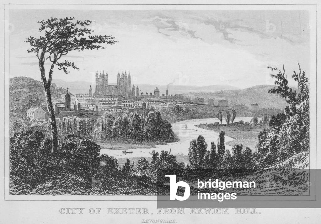 City of Exeter, from Exwick Hill, Devonshire (engraving)