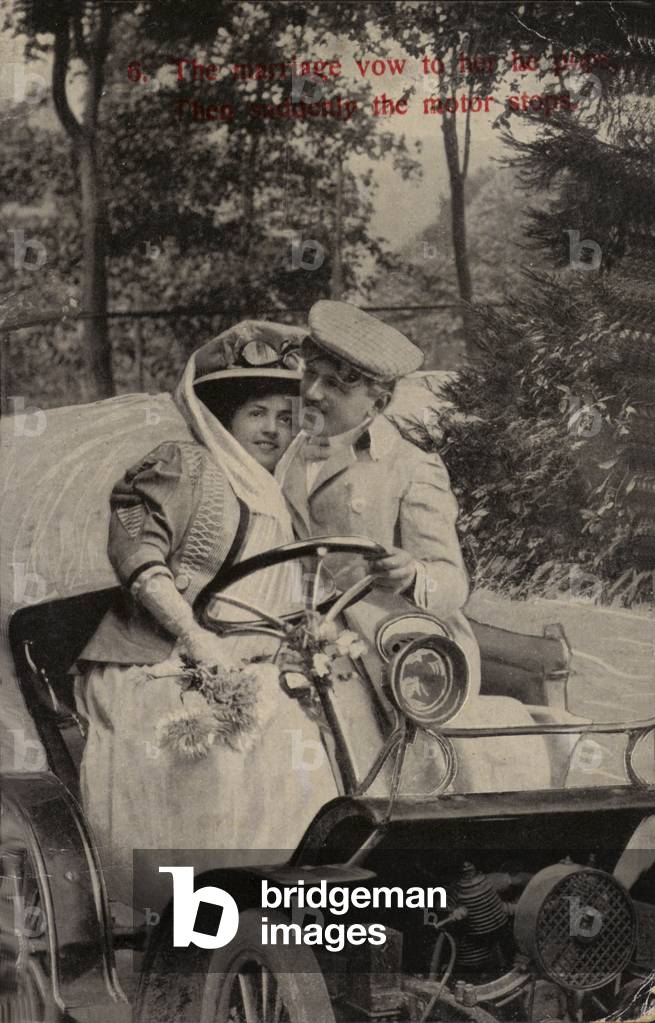 The marriage vow to her he pops, then suddenly the motor stops (b/w photo)