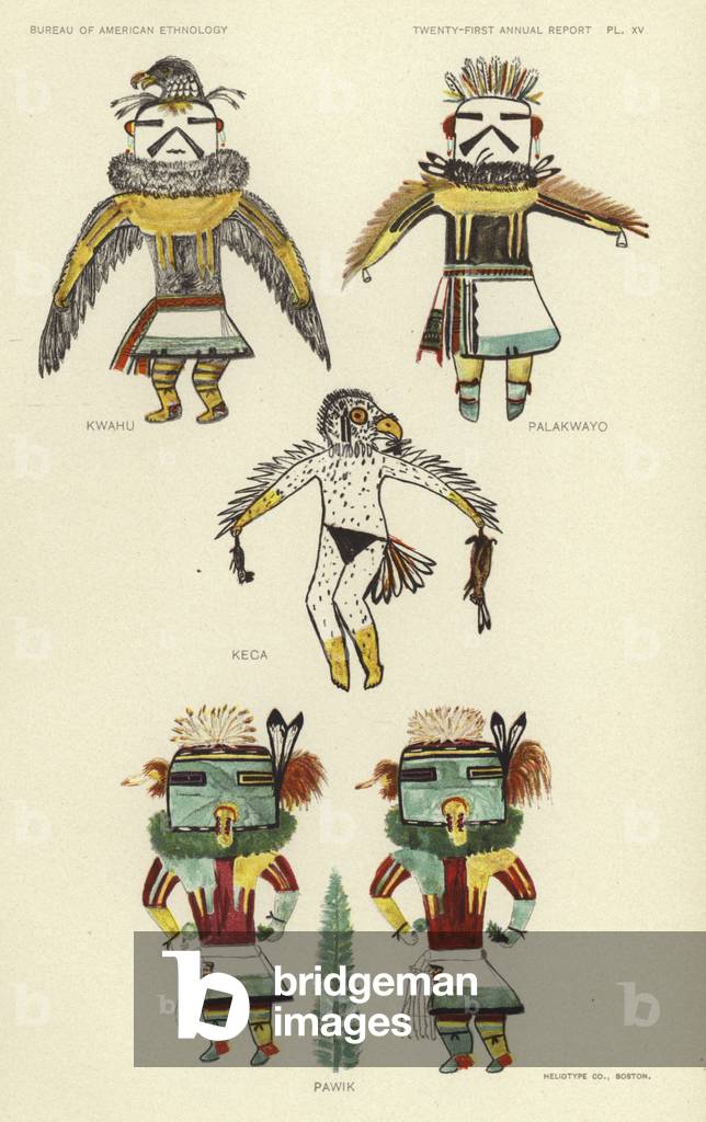 Kwahu, Palakwayo, Keca, Pawik (colour litho)