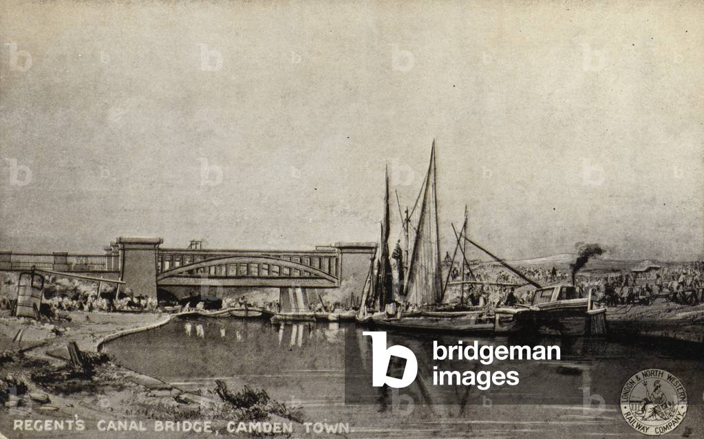 Regent's Canal Bridge, Camden Town (litho)