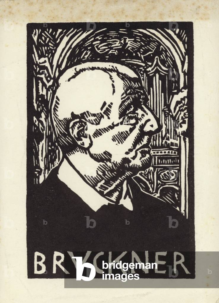 To mark commemoration of Anton Bruckner in the Walhalla (German wall of fame) on 6 June 1937 (engraving)