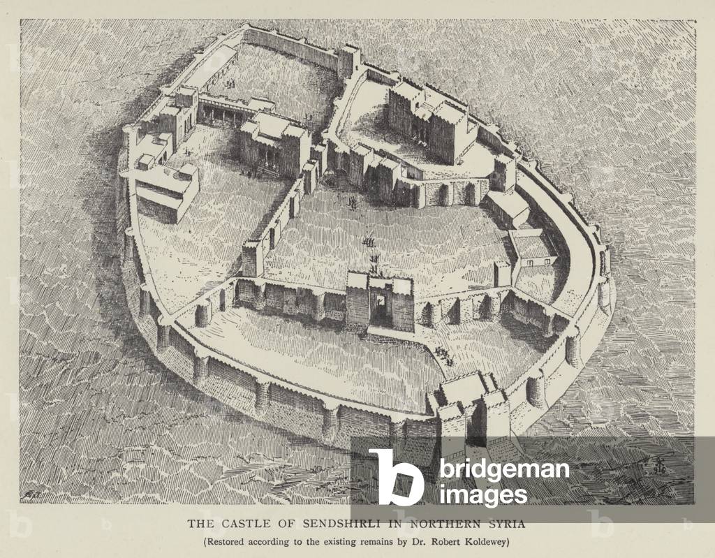 The Castle of Sendshirli in northern Syria (litho)