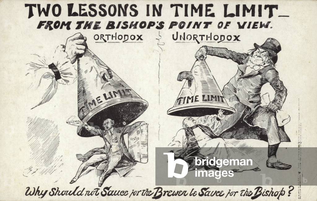 Cartoon against restrictions on licensing hours (litho)