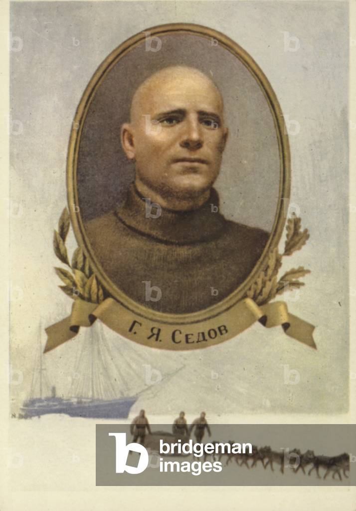 Georgy Sedov, Russian Arctic explorer (colour litho)